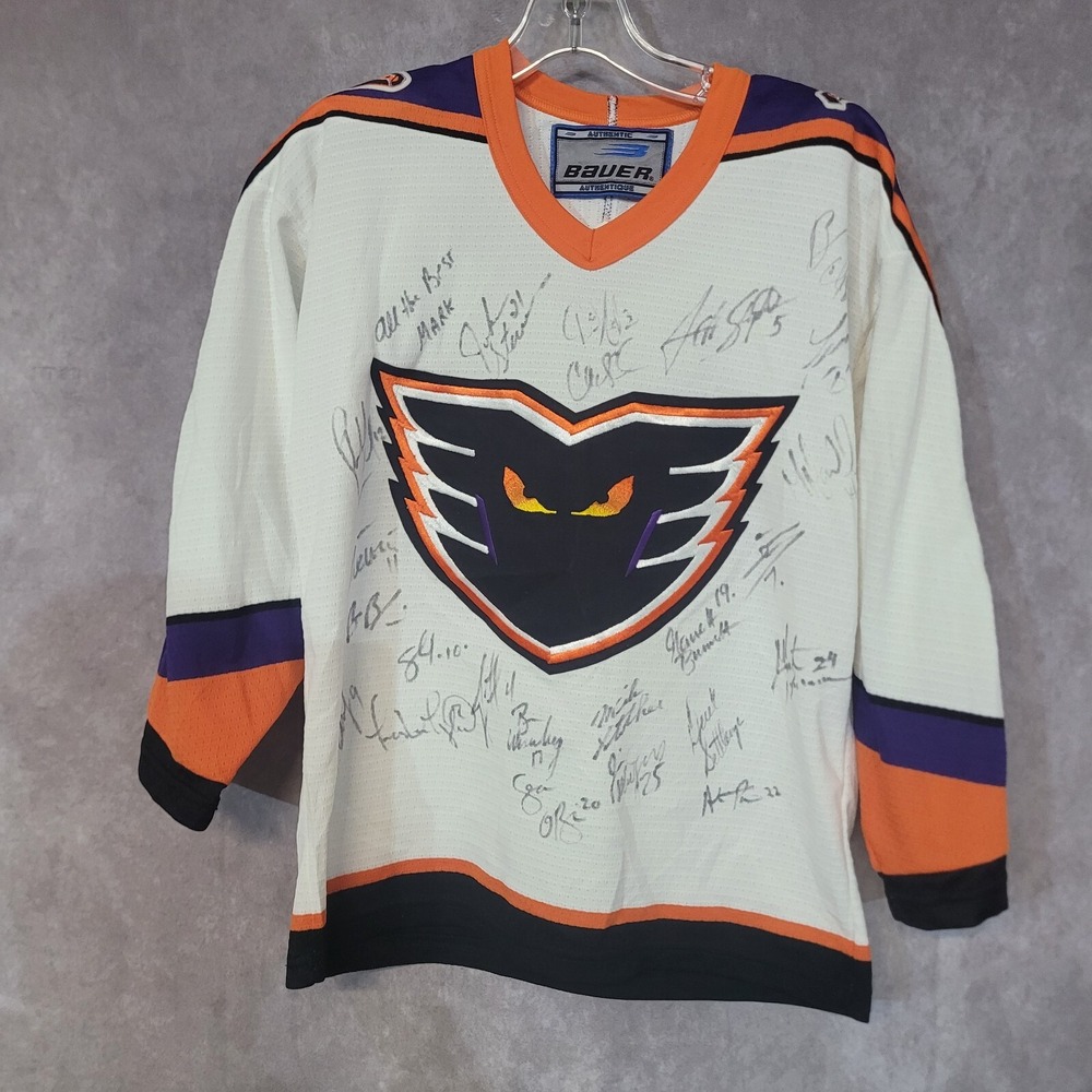 Autographed Vintage Bauer AHL Philadelphia Phantoms Hockey Jersey Youth L XL